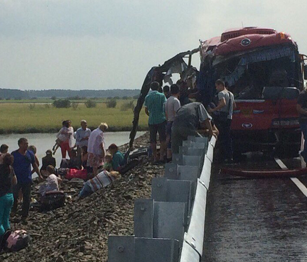 At least 12 passengers died in a head-on collision involving two buses on a major highway in the Khabarovsk region of Far East of Russia